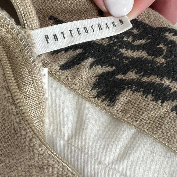 Pottery Barn Tan and Black Holiday Pillow - Picture 2 of 6